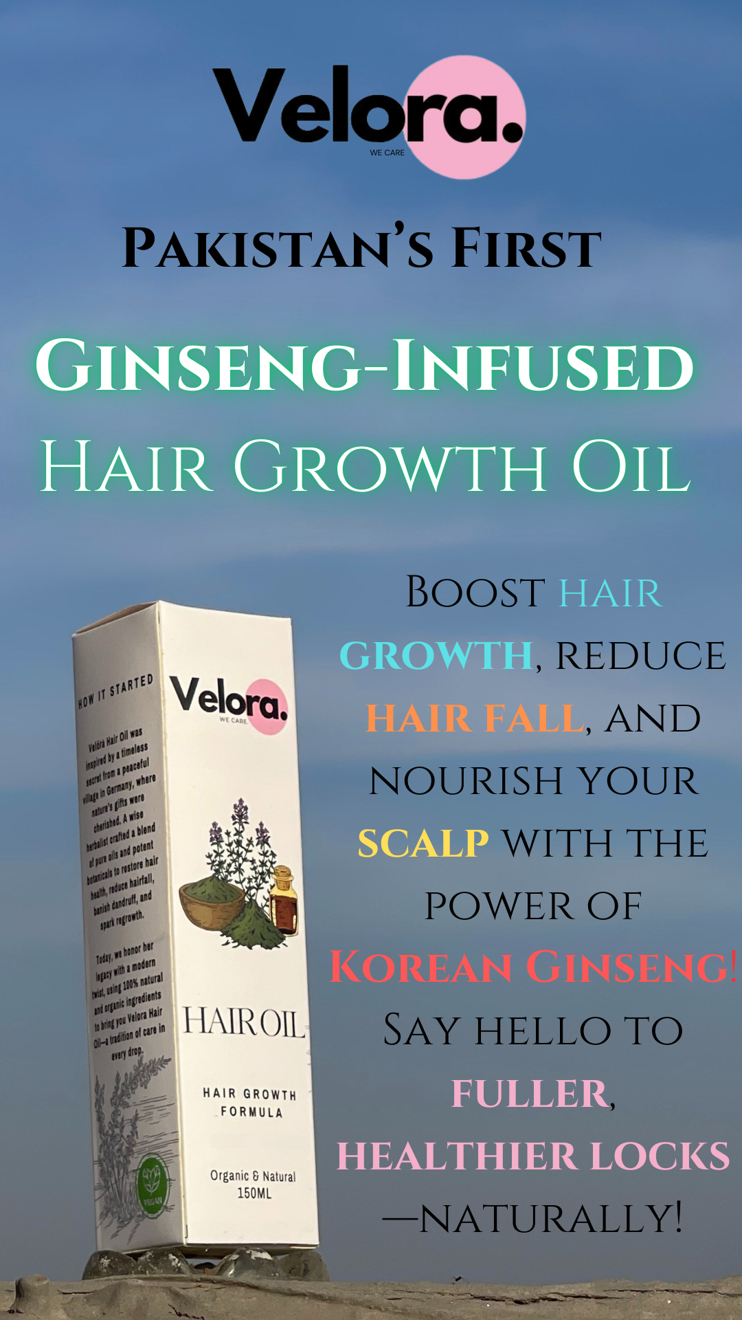 Velora Hair Growth Oil - Ginseng Infused Formula
